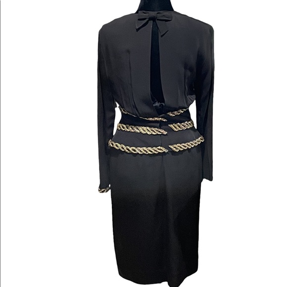 Vintage Albert Nipon 80s Glam Peekaboo Back Dress - Picture 2 of 12